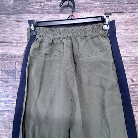 Zara Trafaluc Olive Green Chino Pants with Black Contrasting Stripes Womens XS - Picture 3 of 9